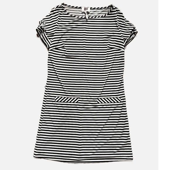 Laundry by Design Black and White Striped Shift Dress - Size Medium - Picture 1 of 1